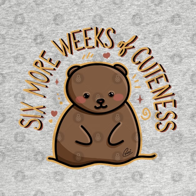 Six More Weeks of Cuteness - kawaii groundhog cutie by CyndiCarlson